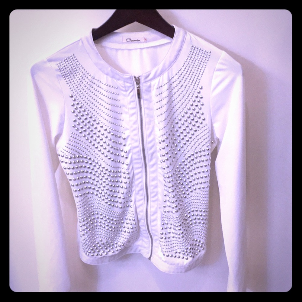 White jacket with silver studs